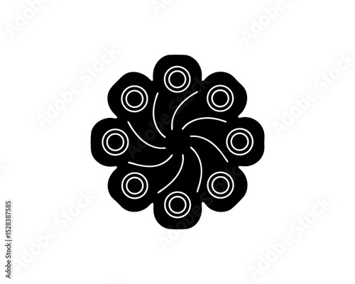 creative details Outline silhouette Circles in spiral abstract vector design element icon vector