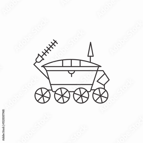 mars rover exploration vehicle icon sign vector