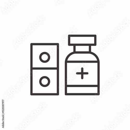 medicine pills bottle icon sign vector