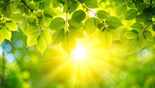 Sunbeams through Spring Leaves.