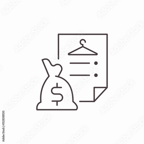 money clothing list icon sign vector