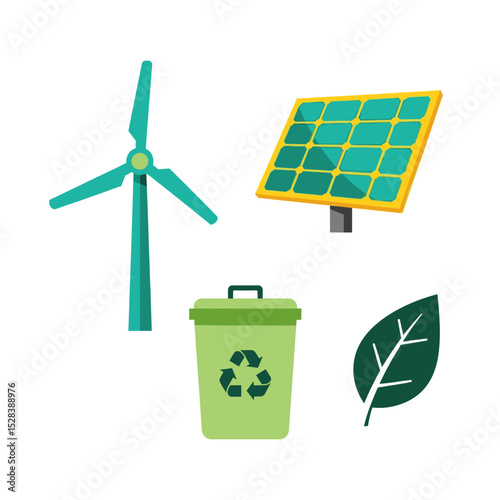Eco Sustainable Green Energy Icons
