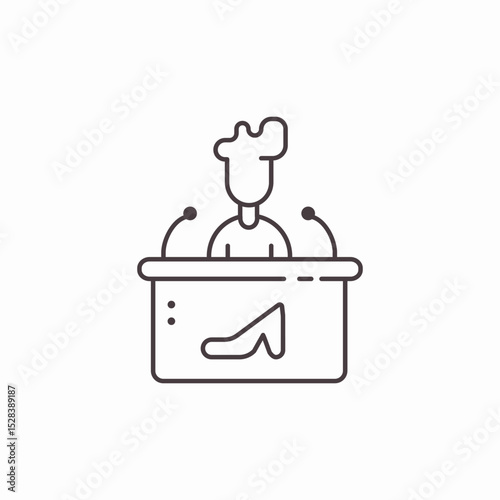 speaker podium microphone icon sign vector
