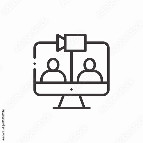 video call meeting icon sign vector