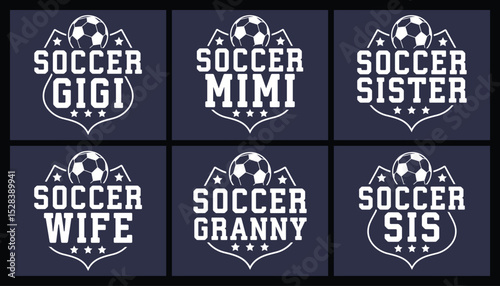 Soccer mimi t shirt design bundle