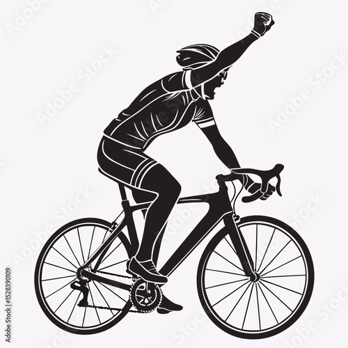 silhouette of a cyclist on a bicycle