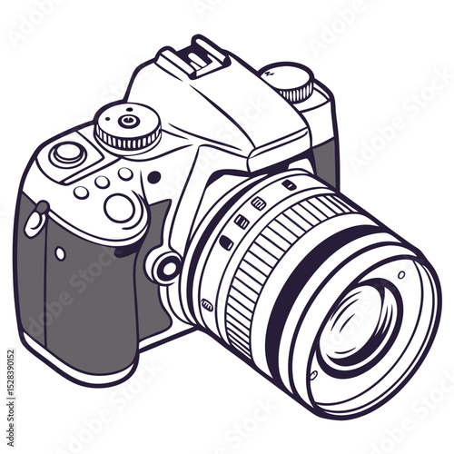 DSLR Camera Icon – Isolated Photography Vector

