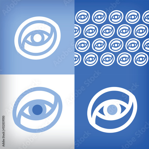 Unique eye and health logo design. Presentation set for company use, Optician and clinic icon