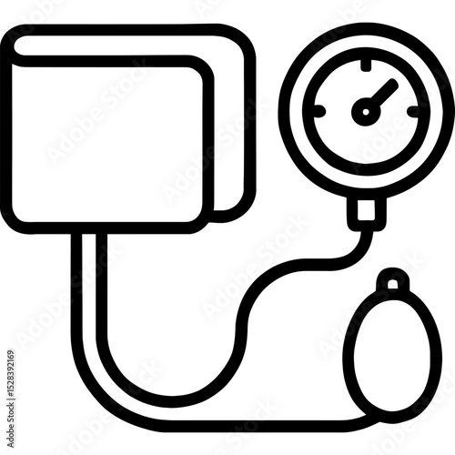 Blood pressure cuff vector icon