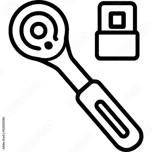 Minimal vector icon of socket wrench