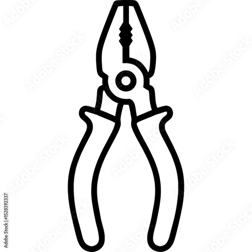 Bold-lined vector of mechanical pliers