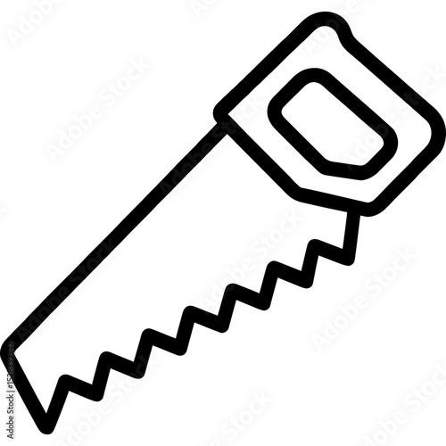 Bold outline of handsaw tool