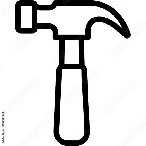 Minimal vector icon of a claw hammer