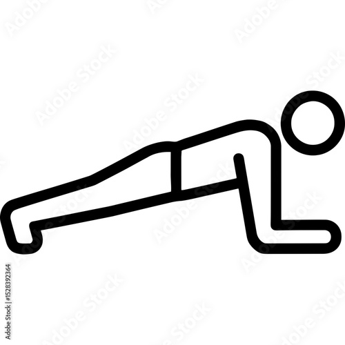 Clean outline icon of person in plank position