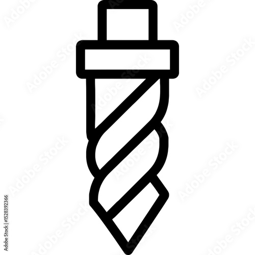 Clean vector design of a drill bit icon