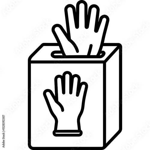 Medical gloves box outline icon
