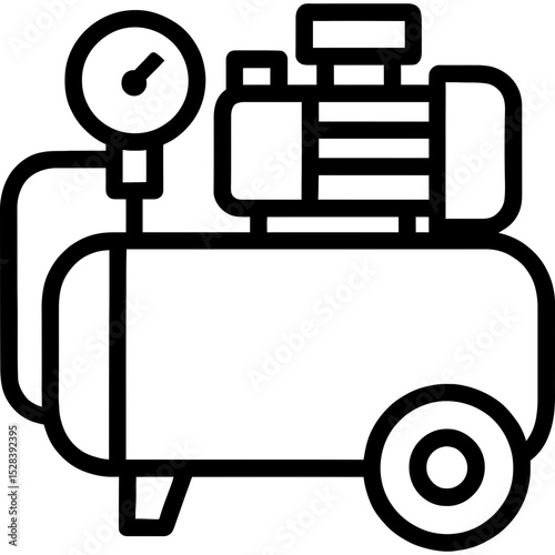 Minimalist air compressor icon design