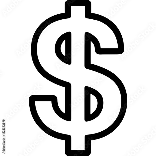 Minimalist dollar sign icon in vector style