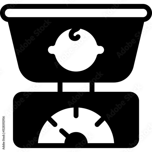 baby weight icon illustration design with solid