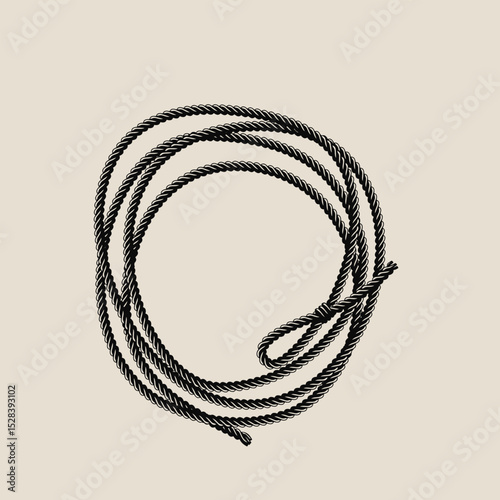 Cowboy Lasso rope. Vector Illustration