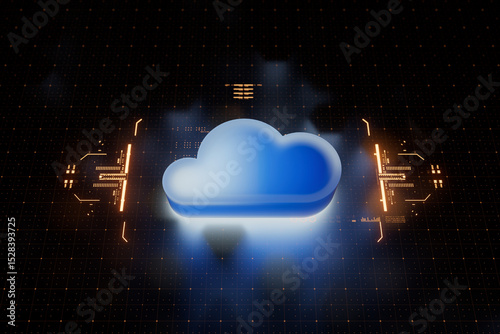 Internet infrastructure concept. Abstract technology background. 3D rendering.