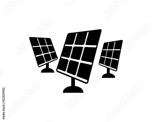 creative details Outline silhouette solar panel icons set vector