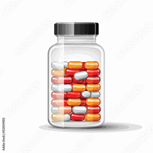 Professional Medication Bottle Healthcare Icon Vector Image for Medical Use
