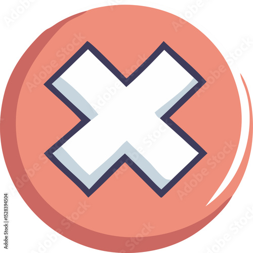 Cross, Disapprove or Wrong Choice Vector icons on a Yellow.eps