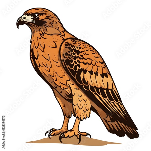 Detailed Hawk Silhouette Vector Illustration for Graphic Design Projects