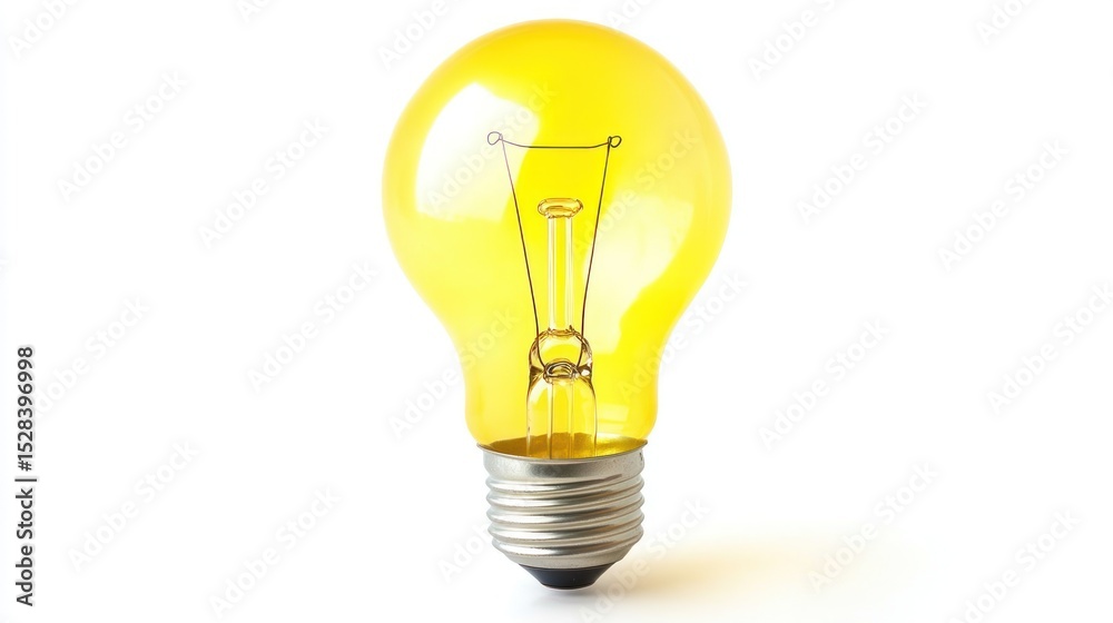 Yellow lightbulb on white background Yellow lightbulb on white background