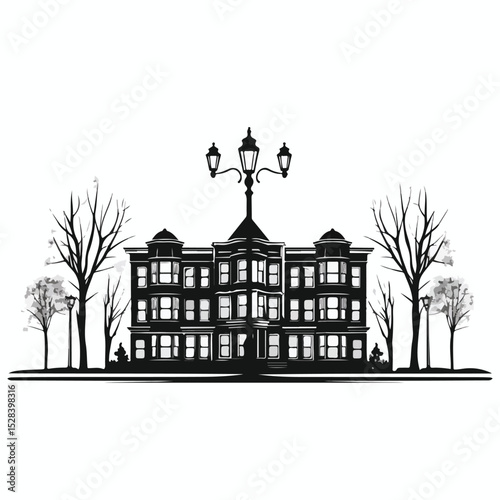Luxurious and Elegant Classic Vintage House Building in Real Estate Industry