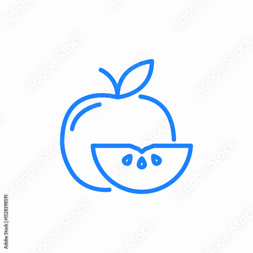 apple fruit sliced icon sign vector
