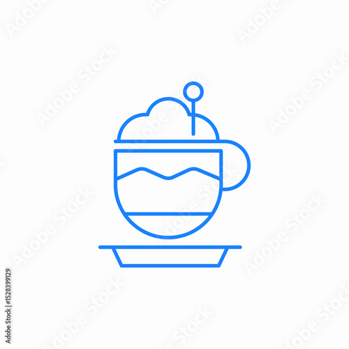 cappuccino with swizzle icon sign vector