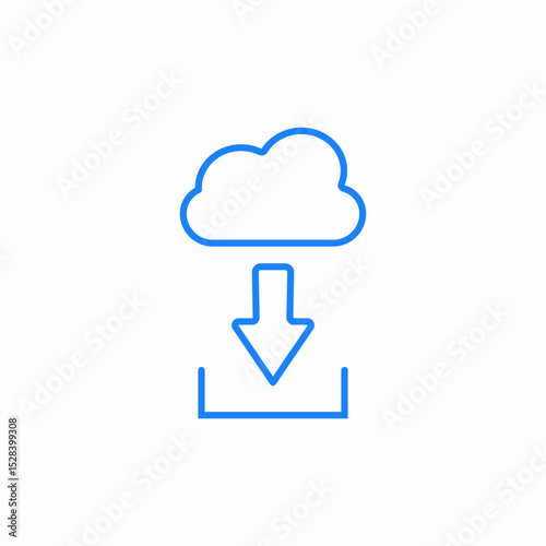 cloud download arrow icon sign vector