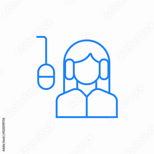 customer service headset icon sign vector