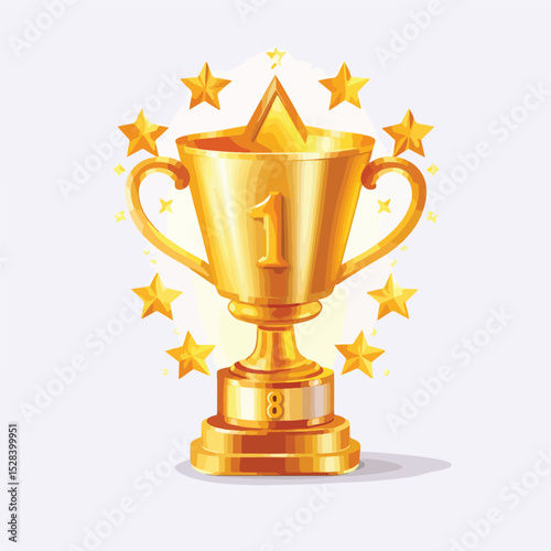 Golden Success Trophy - Symbol of Victory, First Place Achievement Icon