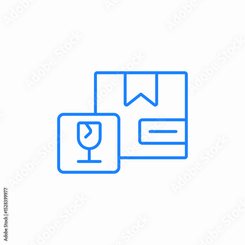 fragile box symbol icon sign vector