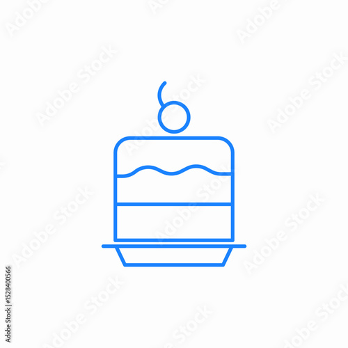 layer cake cherry icon sign vector