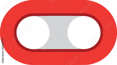 Red and gray toggle switch button vector illustration for user interface design and digital controls