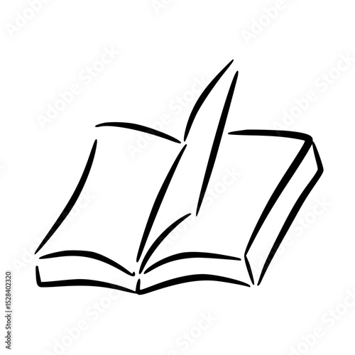 Open book line art illustration
