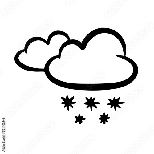 Cloud and snowflakes icon