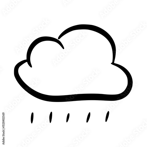 Simple cloud with rain drops
