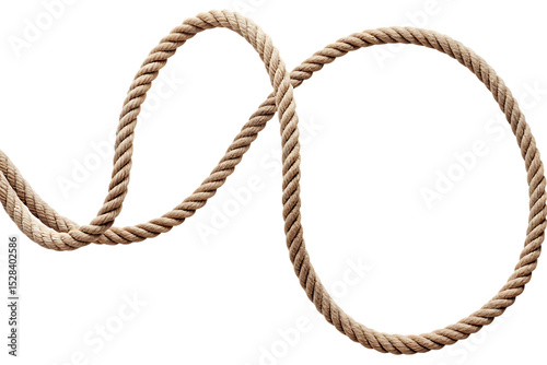 Twisted beige rope isolated on a white background png ai generated