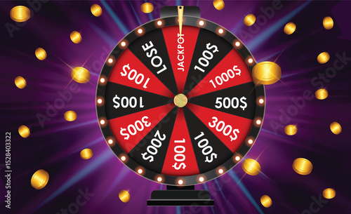 wheel, fortune, illustration, lucky, isolated, background, game, luck, roulette, vector