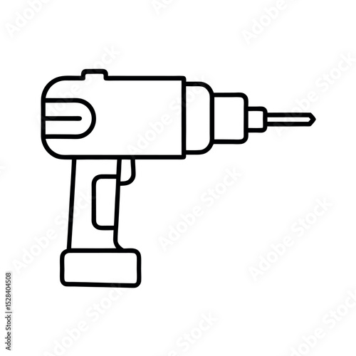 Industrial Magnetic Drill Tool Outline Vector