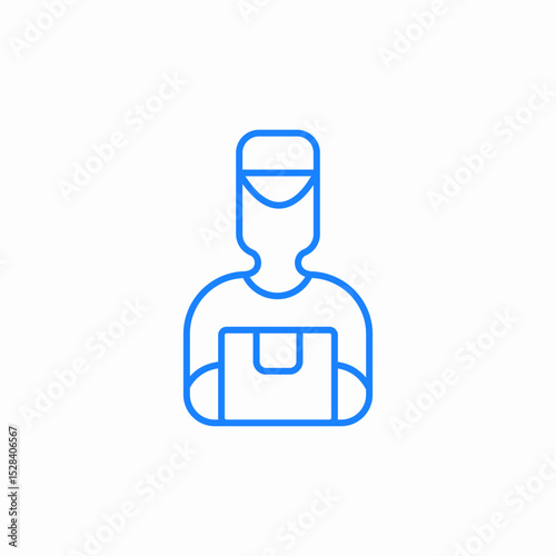 man holding box icon sign vector