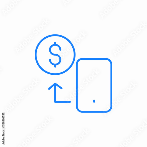 money transfer mobile icon sign vector