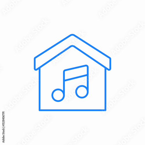 music note house icon sign vector