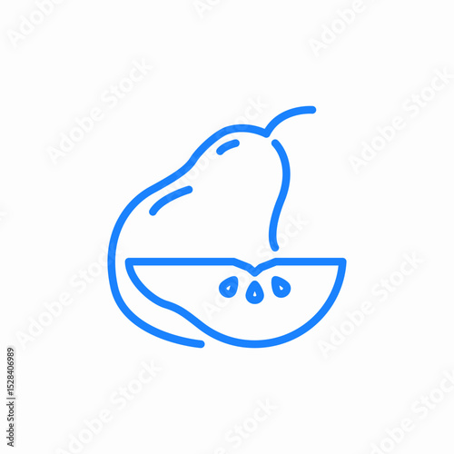 pear fruit sliced icon sign vector