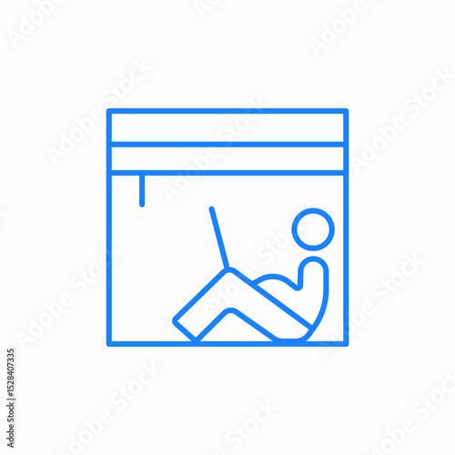 person laptop window icon sign vector